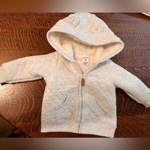 Carter's Quilted Hooded Zip Sweatshirt - Light Grey